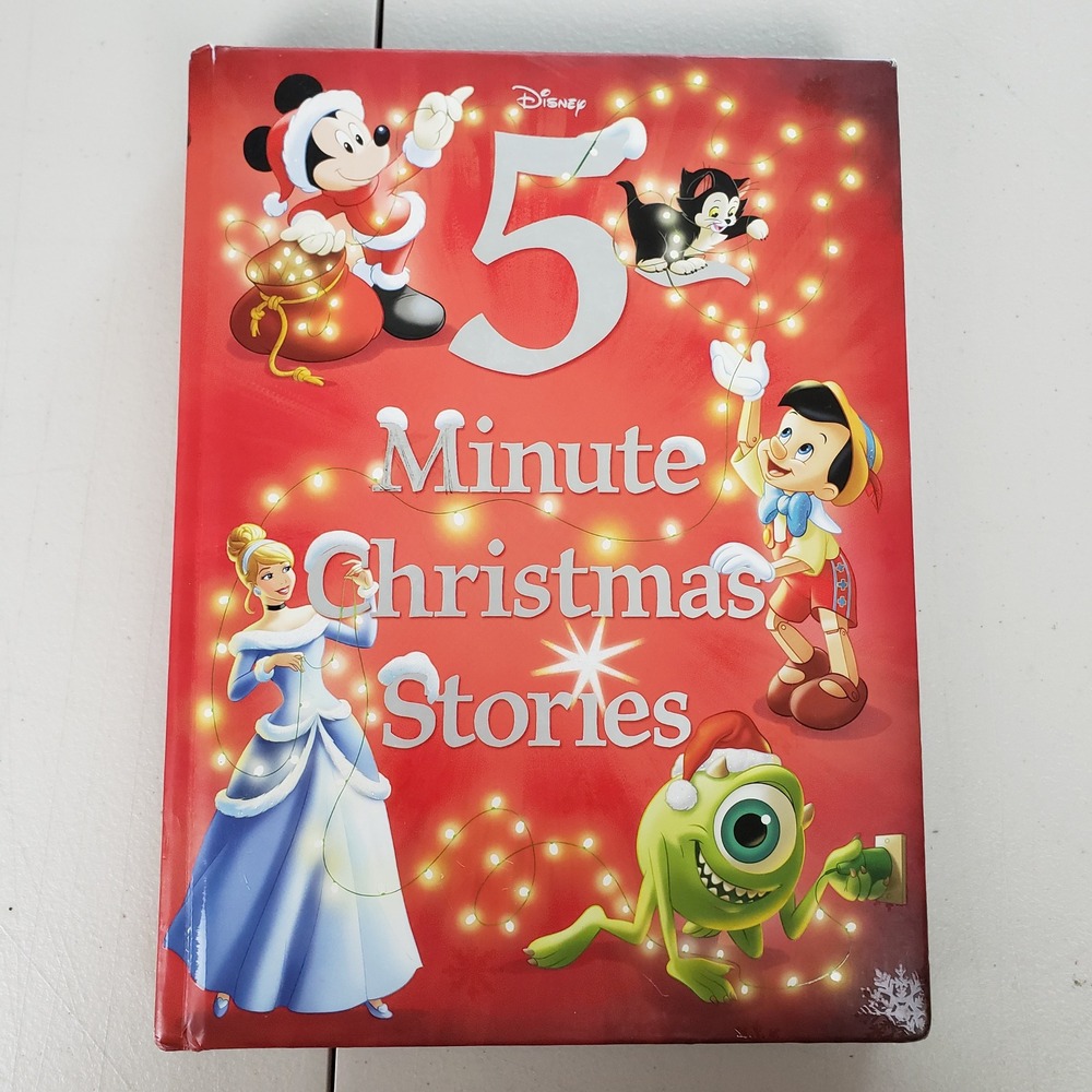 Disney 5 Minute Christmas Stories Hardcover 2016 Mickey Winnie the Pooh Pixar